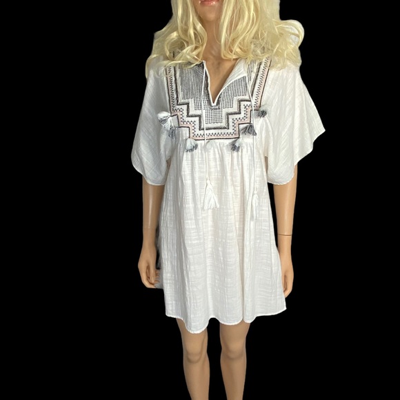 J. Crew Embroidered Tassel Beach Dress Tunic Top XS/S - Picture 4 of 13
